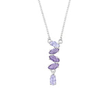 Colar cascata zircônias lilás