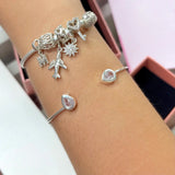 Bracelete zircônias gota regulável