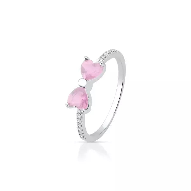 Anel laço dreams zircônia rosa
