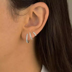 Trio argolas cravejadas prata