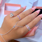 Anel laço dreams zircônia rosa