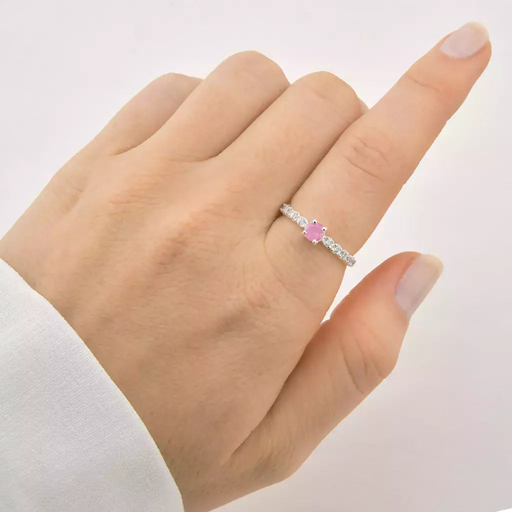 Solitário Aurora rosa