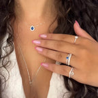 Solitário cravejado zircônia azul