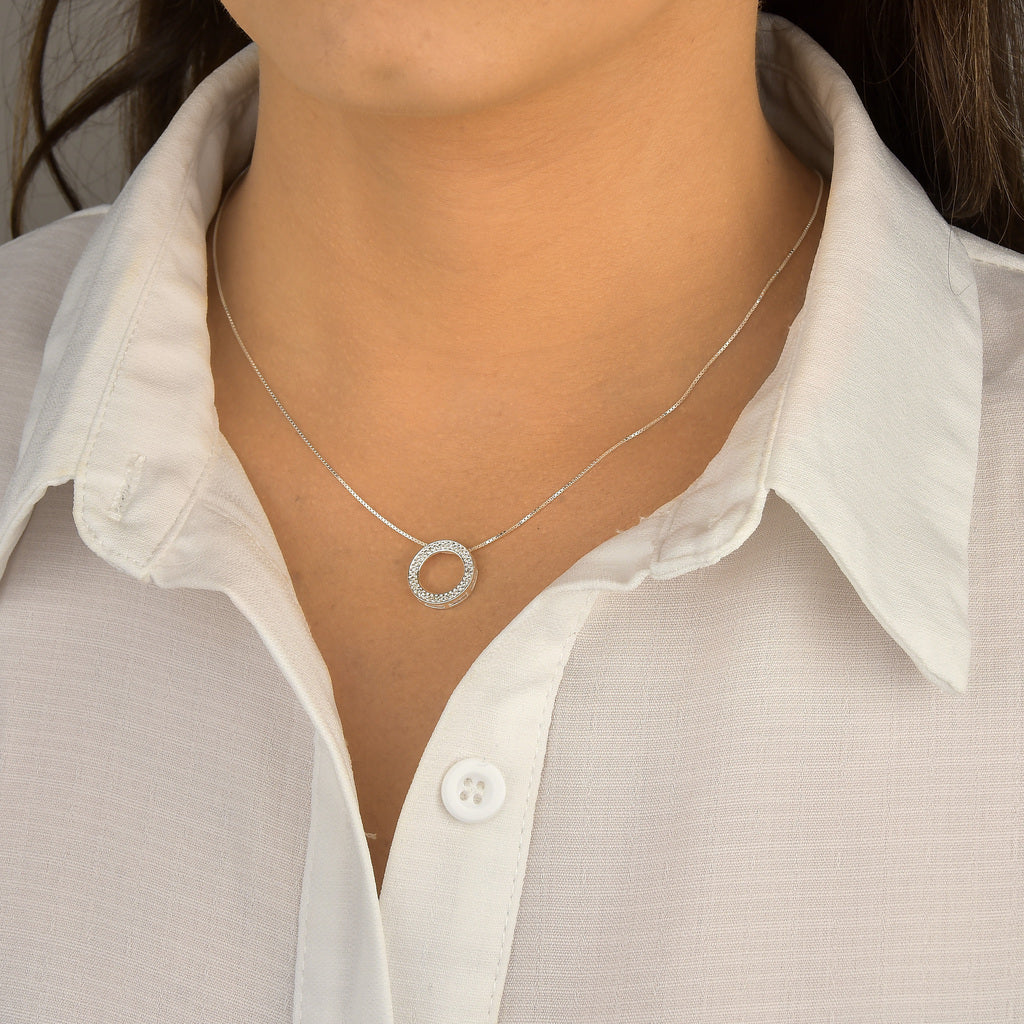 Gargantilha círculo cravejada