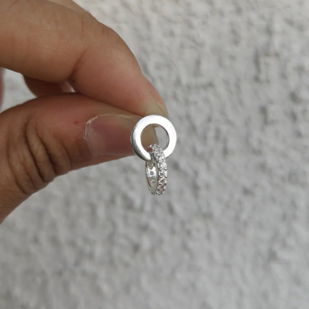 Argola dupla cravejada