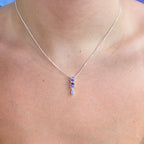 Colar cascata zircônias lilás