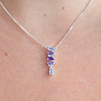 Colar cascata zircônias lilás