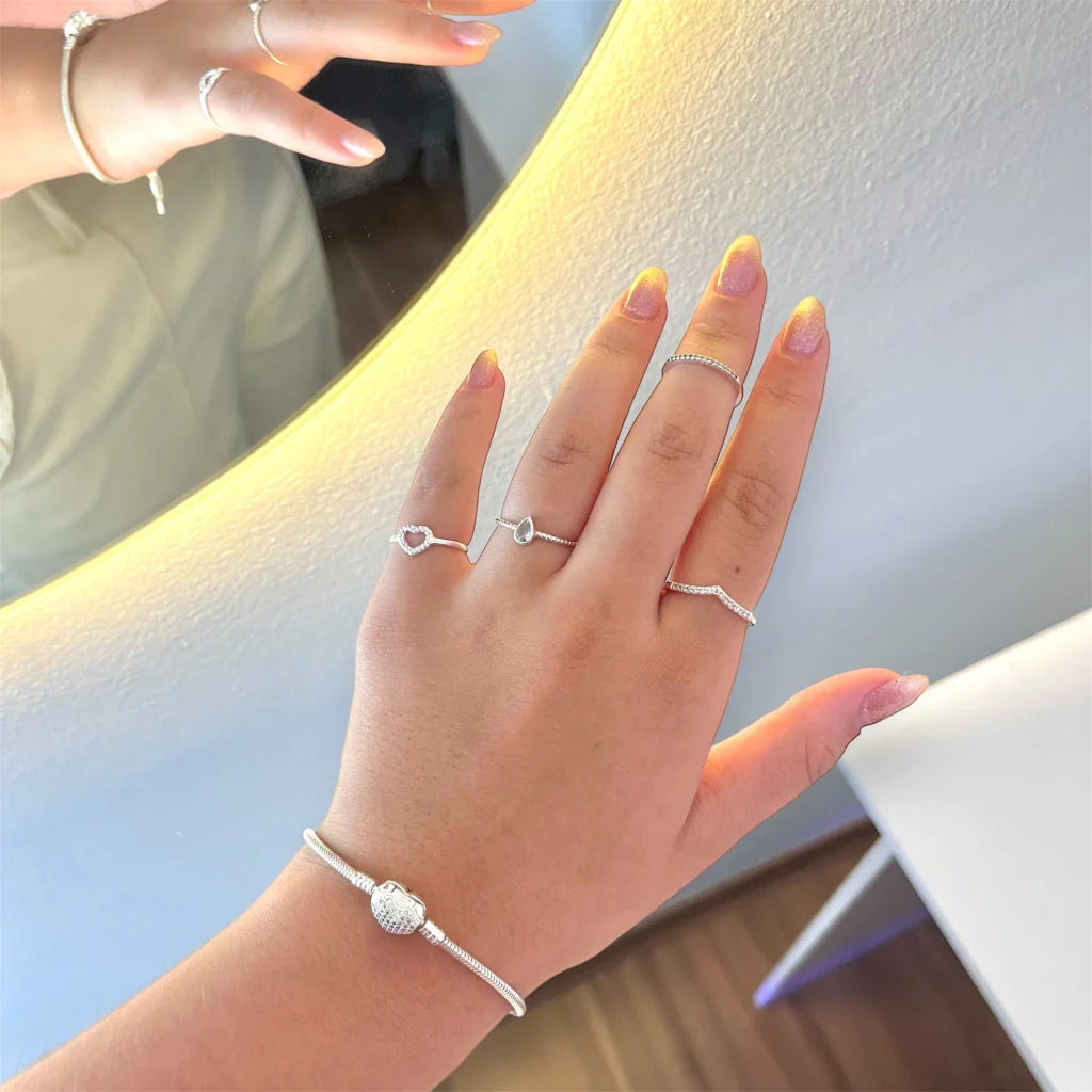 Anel solitário gota