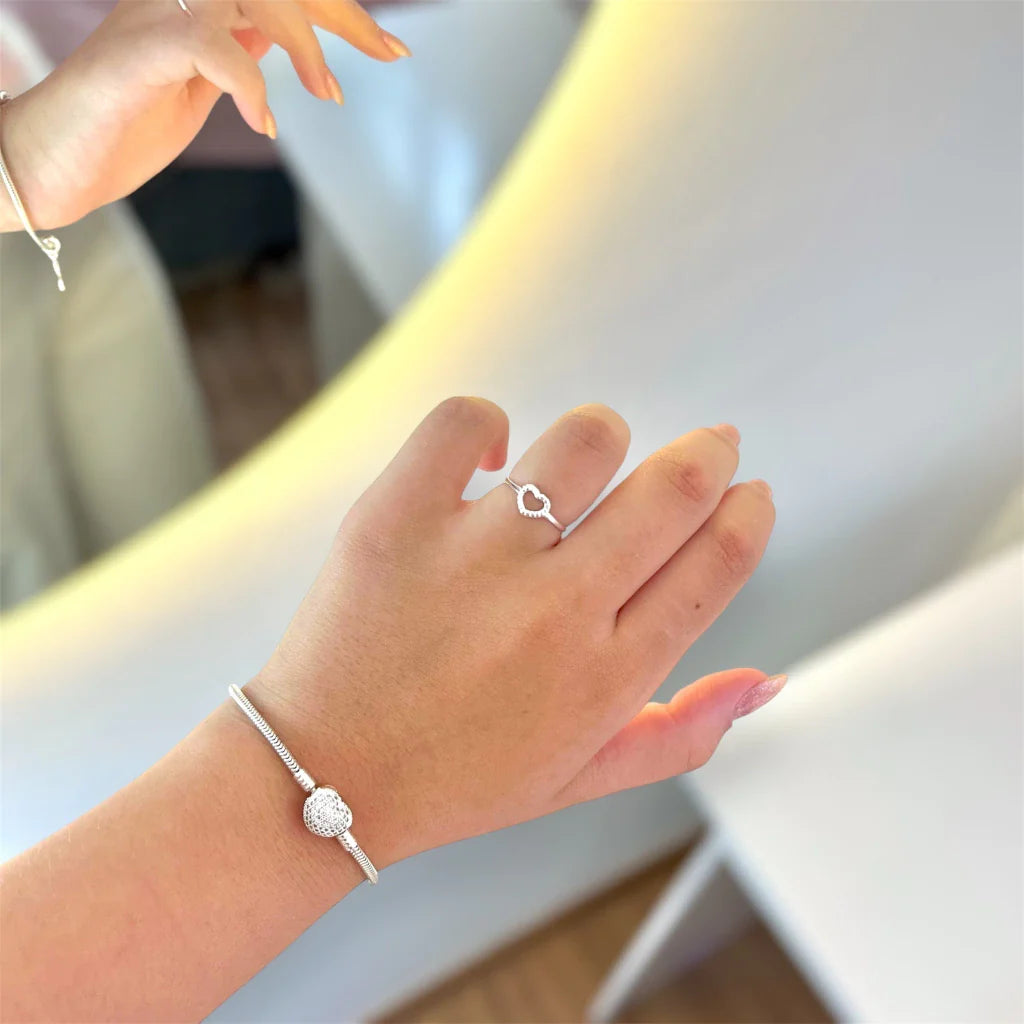 Anel coração vazado