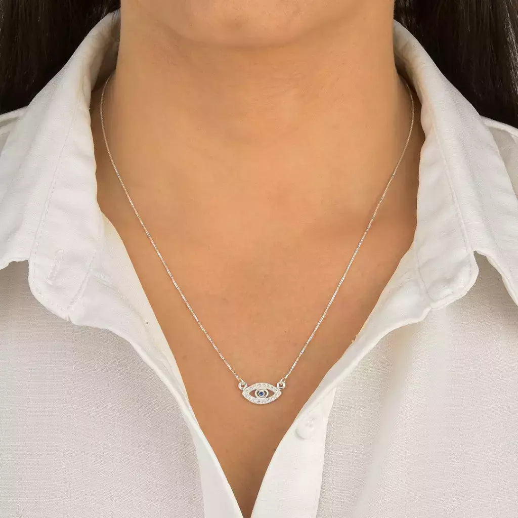 Colar olho grego cravejado
