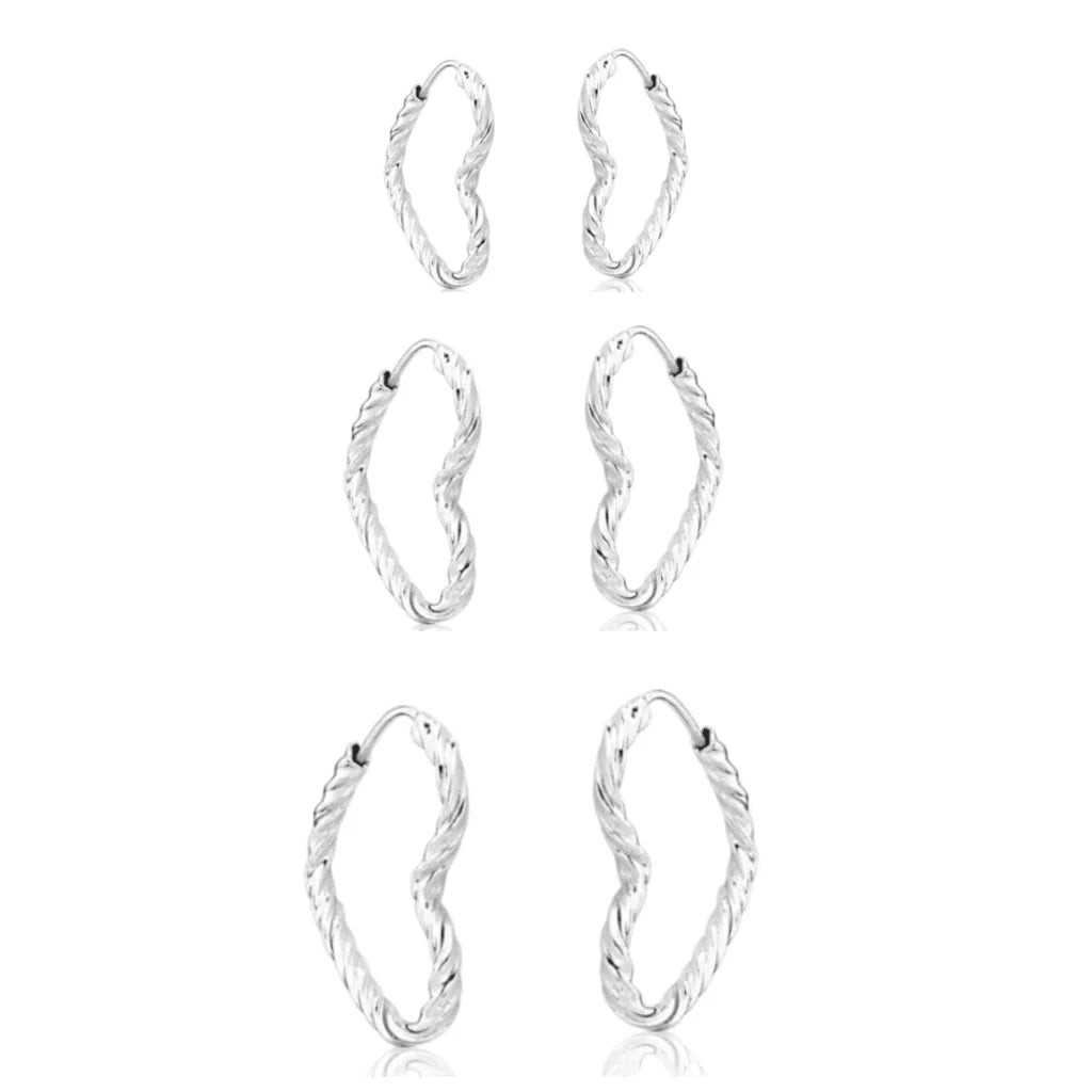 Trio argolas coração