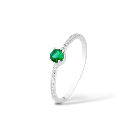 Solitário cravejado zircônia verde