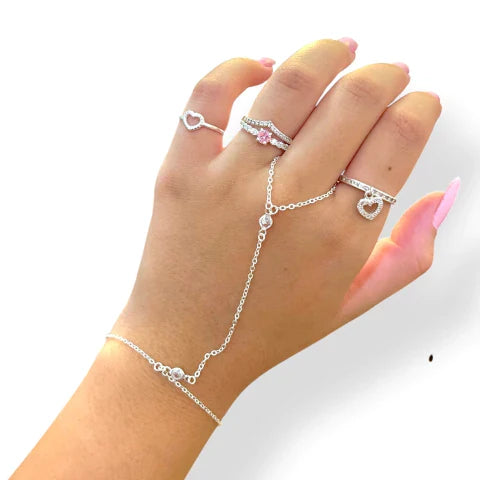 Hand Chain pulseira de mão zircônias