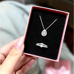 Kit anel Solitário Cristal+V cravejado